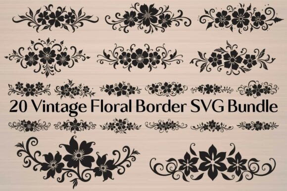 Download Floral Decorative Border SVG Bundle - Bundle Collection