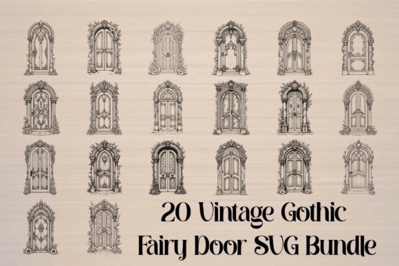 Download Vintage Gothic Fairy Door SVG Bundle - Bundle Collection