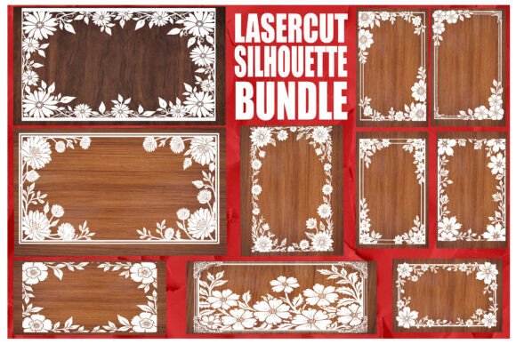 Download Laser Cut Floral Frame Silhouette Bundle - Bundle Collection
