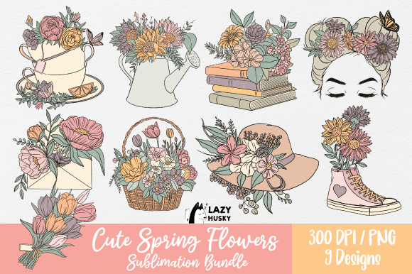 Download Cute Spring Flowers Sublimation Bundle - Bundle Collection