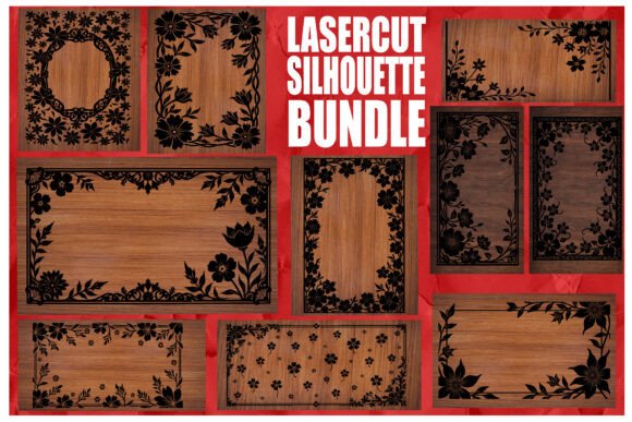 Download Laser Cut Floral Frame Silhouette Bundle - Bundle Collection