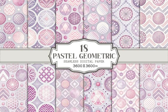 Download Pastel Geometric Seamless Pattern Bundle - Bundle Collection