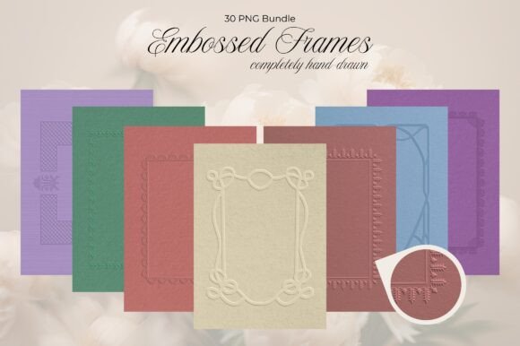 Download Embossed Frame Bundle | 30 Handdrawn PNG - Bundle Collection