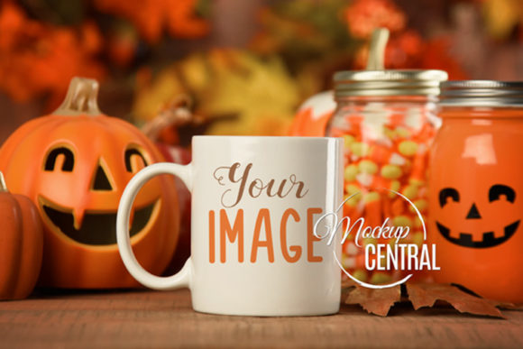 Download Halloween Fall Coffee Glass Cup Mockup - Premium Resources