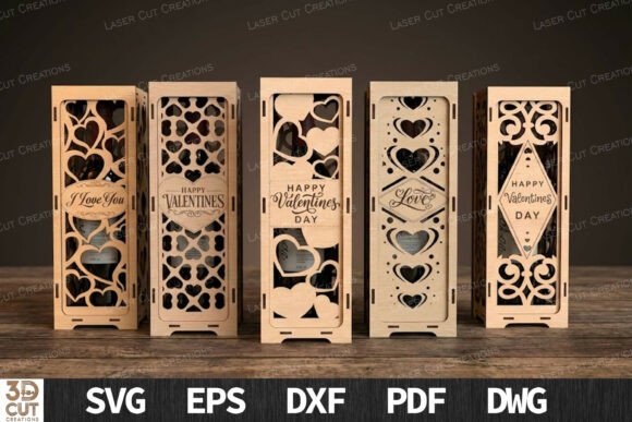 Download Valentine Wine Box Bundle SVG - Bundle Collection