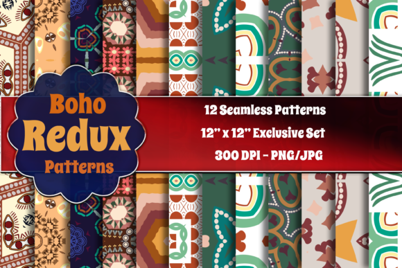 Download Boho Redux Seamless Patterns - 12 X 12 - Premium Bundle