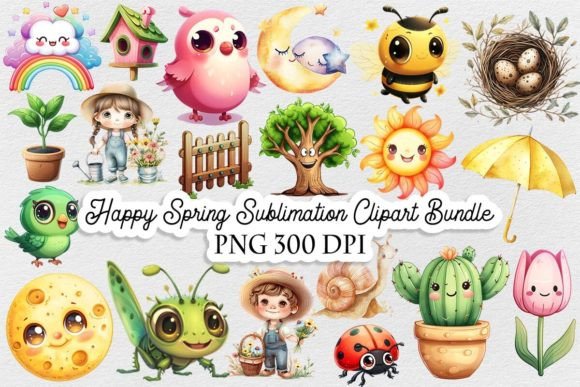 Download Happy Spring Sublimation Clipart Bundle - Bundle Collection