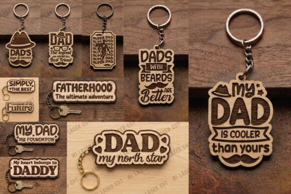 Download Laser Cut Dad Key Ring Design SVG Bundle - Bundle Collection