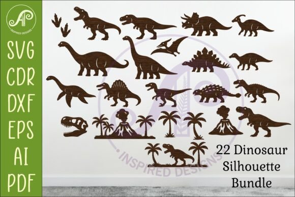 Download Dinosaur SVG Bundle for Laser Cutting - Bundle Collection
