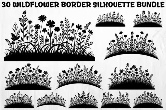 Download Wildflower Border SVG Bundle - Bundle Collection