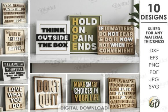 Download 3D Layered Wall Word Art Bundle Lasercut - Bundle Collection