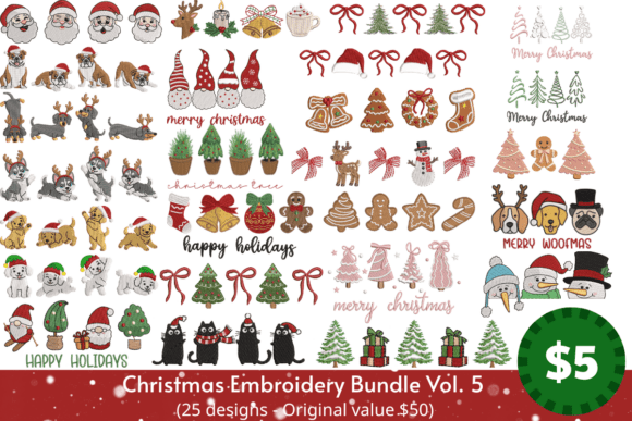 Download Christmas Embroidery Bundle Vol. 5 - Bundle Collection