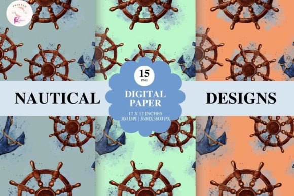 Download Digital Paper Bundle-Nautical Theme - Bundle Collection
