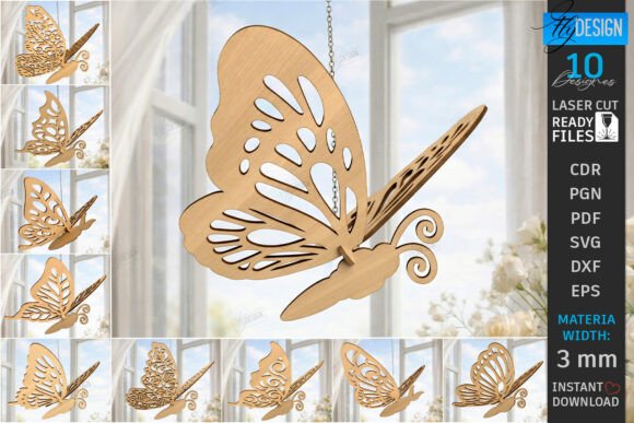 Download 3D Butterfly Hanging Ornament Bundle CNC - Bundle Collection