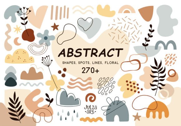 Download Boho Abstract Shapes Clipart Bundle - Bundle Collection