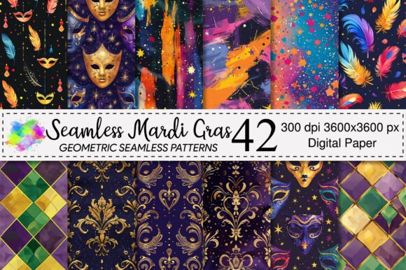 Download Mardi Gras Seamless Pattern Bundle - Bundle Collection