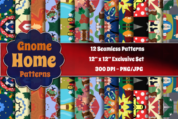 Download Gnome Home Seamless Pattern Collection - Premium Bundle