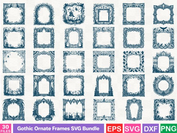 Download Gothic Ornate Frames SVG Bundle - Bundle Collection