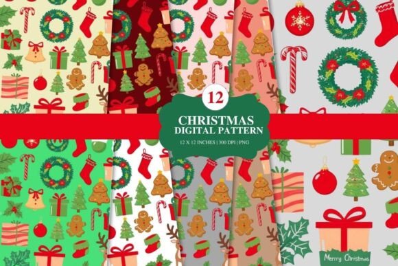 Download Christmas Clipart Digital Paper Bundle - Bundle Collection