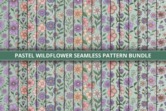 Download Pastel Wildflower Pattern Bundle - Bundle Collection