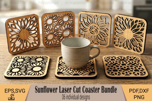 Download Sunflower Laser Cut Coaster Bundle - Bundle Collection