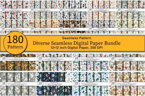Download Diverse Seamless Digital Paper Bundle - Bundle Collection