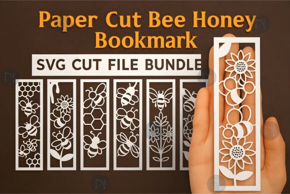 Download Paper Cut Bee Honey Bookmark SVG Bundle - Bundle Collection