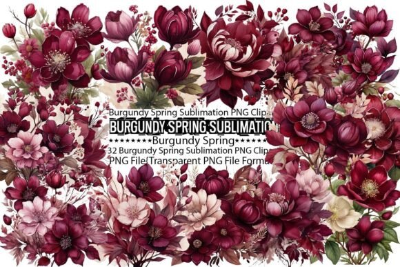 Download Burgundy Spring Sublimation Bundle - Bundle Collection