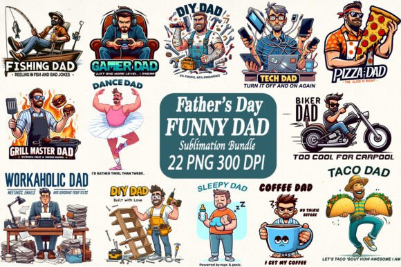 Download Funny DAD Fathers Day Sublimation Bundle - Bundle Collection